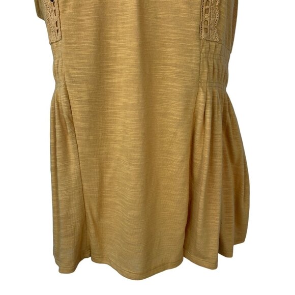 Terra & Sky Sleeveless Blouse Womens Size 1X Mustard Yellow Tie Front - Picture 4 of 10